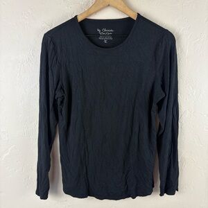 Chico's Black Long Sleeve Shirt Tee Womens size 1 Medium